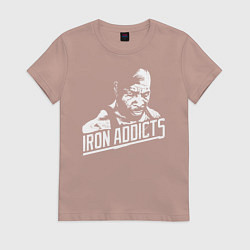 Футболка хлопковая женская Сити Флетчер Железозависимые, цвет: пыльно-розовый