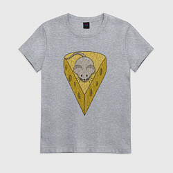 Футболка хлопковая женская Cheese, цвет: меланж