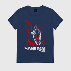 Футболка хлопковая женская SAMURAI Cyberpunk 2077, цвет: тёмно-синий