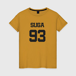 Футболка хлопковая женская BTS - Suga 93, цвет: горчичный