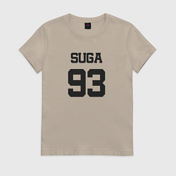 Футболка хлопковая женская BTS - Suga 93, цвет: миндальный