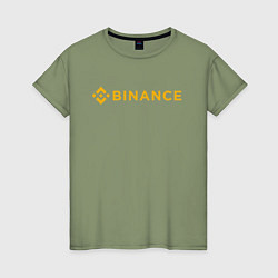 Футболка хлопковая женская BINANCE БИНАНС БИРЖА, цвет: авокадо