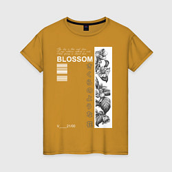 Футболка хлопковая женская BLOSSOM, цвет: горчичный