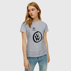 Футболка хлопковая женская Volkswagen, цвет: меланж — фото 2