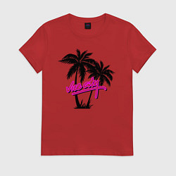 Футболка хлопковая женская GTA Vice City, цвет: красный