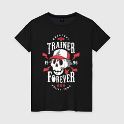 Футболка хлопковая женская TRAINER FOREVER, цвет: черный