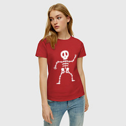 Футболка хлопковая женская Мультяшный скелет, цвет: красный — фото 2