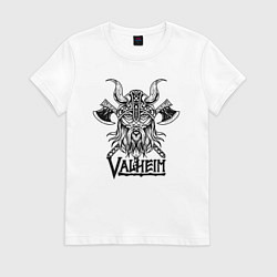 Футболка хлопковая женская Valheim, цвет: белый