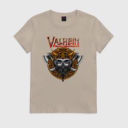 Футболка хлопковая женская Valheim, цвет: миндальный