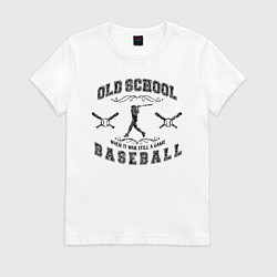 Футболка хлопковая женская OLD SCHOOL BASEBALL, цвет: белый