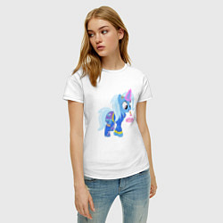 Футболка хлопковая женская Пони с рогом, цвет: белый — фото 2