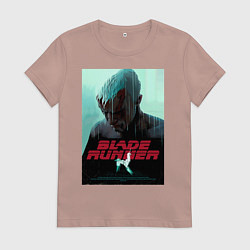 Футболка хлопковая женская Слезы в дожде Blade Runner, цвет: пыльно-розовый