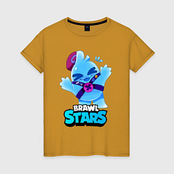 Футболка хлопковая женская Сквик Squeak Brawl Stars, цвет: горчичный