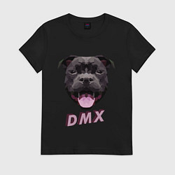 Футболка хлопковая женская DMX Low Poly Boomer Dog, цвет: черный