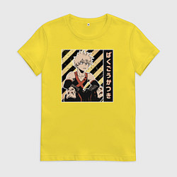 Футболка хлопковая женская Моя геройская академия Бакуго, цвет: желтый