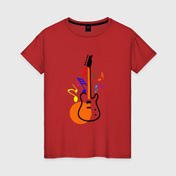 Женская футболка Цветная гитара