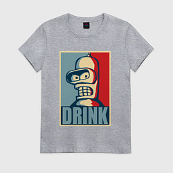 Футболка хлопковая женская Bender, цвет: меланж