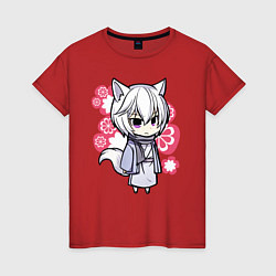 Футболка хлопковая женская Chibi Tomoe, цвет: красный