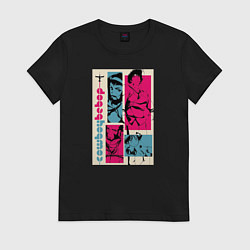 Футболка хлопковая женская Cowboy Bebop, цвет: черный
