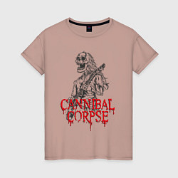 Футболка хлопковая женская Cannibal Corpse Труп Каннибала Z, цвет: пыльно-розовый