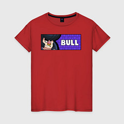 Футболка хлопковая женская BULL ПЛАШКА, цвет: красный