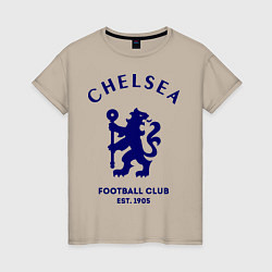 Футболка хлопковая женская Chelsea Est. 1905, цвет: миндальный