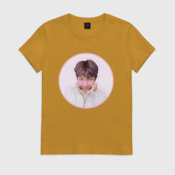 Футболка хлопковая женская Sweet Namjoon, цвет: горчичный