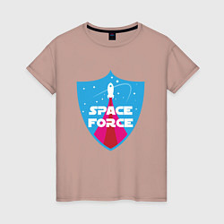 Футболка хлопковая женская Space Force, цвет: пыльно-розовый