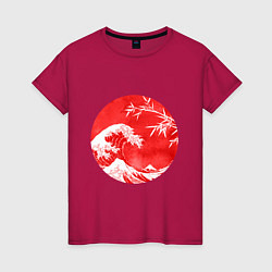 Женская футболка Волна в Канагаве