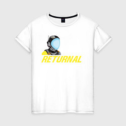 Футболка хлопковая женская Returnal logo, цвет: белый