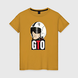 Футболка хлопковая женская GTO Eikichi, цвет: горчичный