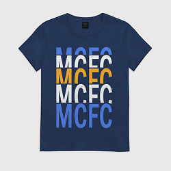 Футболка хлопковая женская MANCHESTER CITY, цвет: тёмно-синий