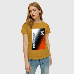 Футболка хлопковая женская Deathloop - Камуфляж, цвет: горчичный — фото 2