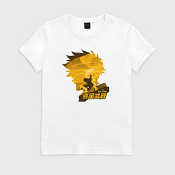 Футболка хлопковая женская Скейт Бесконечность Рэки Кян, цвет: белый