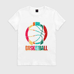 Футболка хлопковая женская Color Basketball, цвет: белый