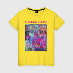 Футболка хлопковая женская SODA LUV, цвет: желтый