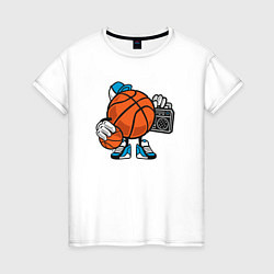 Футболка хлопковая женская Basket Music, цвет: белый