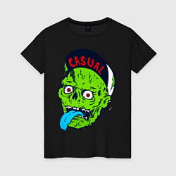 Футболка хлопковая женская Zombie casual, цвет: черный