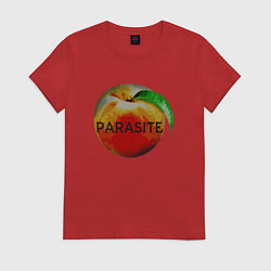 Футболка хлопковая женская Parasite Peach, цвет: красный