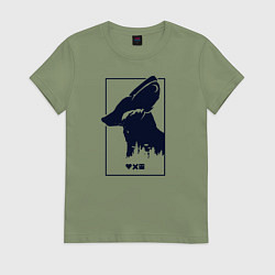 Футболка хлопковая женская Love Death And Robots Доброй охоты, цвет: авокадо