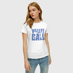Футболка хлопковая женская Volley Ball, цвет: белый — фото 2