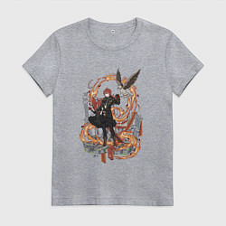 Футболка хлопковая женская Дилюк в деле, цвет: меланж