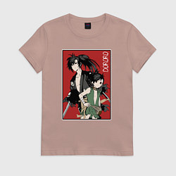 Футболка хлопковая женская Дороро Dororo, цвет: пыльно-розовый