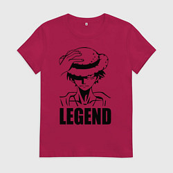 Футболка хлопковая женская Луффи Легенда One Piece, цвет: маджента
