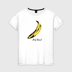 Футболка хлопковая женская Банан, Энди Уорхол, цвет: белый