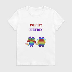 Футболка хлопковая женская Pop-it story, цвет: белый