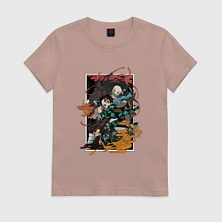 Футболка хлопковая женская Kamado team, цвет: пыльно-розовый