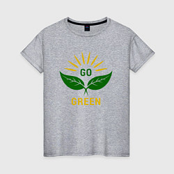 Футболка хлопковая женская Go Green, цвет: меланж