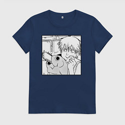 Футболка хлопковая женская Человек — бензопила, цвет: тёмно-синий