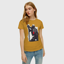 Футболка хлопковая женская Bloodborne, цвет: горчичный — фото 2